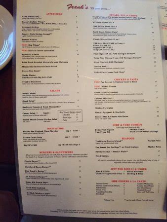 frank restaurant reviews|frank's steakhouse menu.